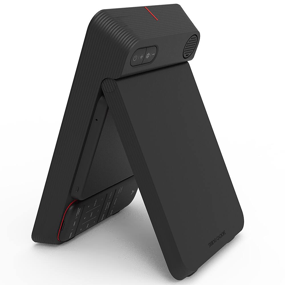 Angle. VoiceCaddie - Swing Caddie SC4 Portable Golf Simulator and Golf Launch Monitor with Bluetooth Connectivity via Smartphone or Tablet - Black.