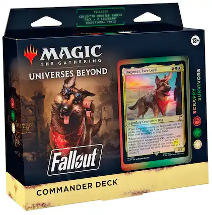 Front. Wizards of The Coast - Magic the Gathering: Fallout Commander Deck - Scrappy Survivors.