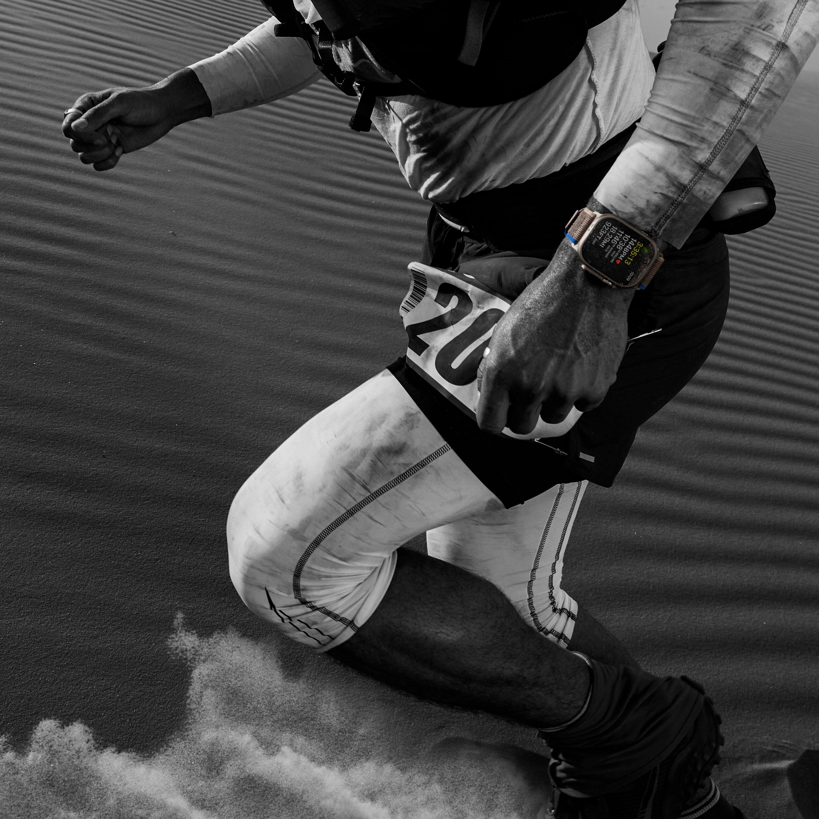 Alt View 1. Apple - Geek Squad Certified Refurbished Apple Watch Ultra (GPS + Cellular) 49mm Titanium Case with Black/Gray Trail Loop - M/L - Titanium.