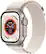 Front. Apple - Refurbished Apple Watch Ultra (GPS + Cellular) 49mm Titanium Case with Starlight Alpine Loop - Medium - Titanium.