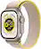 Front. Apple - Refurbished Apple Watch Ultra (GPS + Cellular) 49mm Titanium Case with Yellow/Beige Trail Loop - S/M - Titanium.