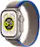 Front. Apple - Geek Squad Certified Refurbished Apple Watch Ultra (GPS + Cellular) 49mm Titanium Case with Blue/Gray Trail Loop - S/M - Titanium.