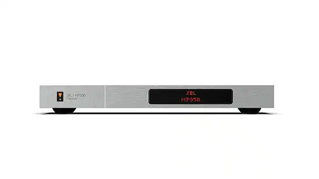 Front. JBL - JBL MP350 Music Streamer - Walnut.