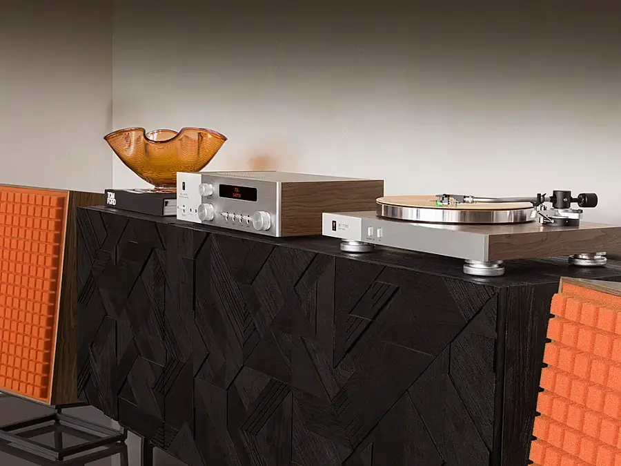 Alt View 14. JBL - JBL TT350 Classic Turntable - Walnut.