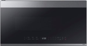 Samsung - Bespoke 2.1 Cu. Ft. Over-the-Range Microwave with Sensor Cooking and Edge to Edge Glass Display - Stainless Steel - Front_Zoom