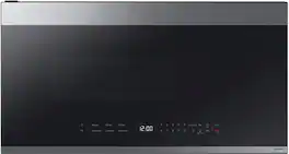 Samsung - Bespoke 2.1 Cu. Ft. Over-the-Range Microwave with Sensor Cooking and Edge to Edge Glass Display - Stainless Steel