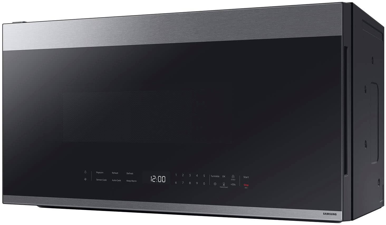 Alt View 14. Samsung - Bespoke 2.1 Cu. Ft. Over-the-Range Microwave with Sensor Cooking and Edge to Edge Glass Display - Stainless Steel.