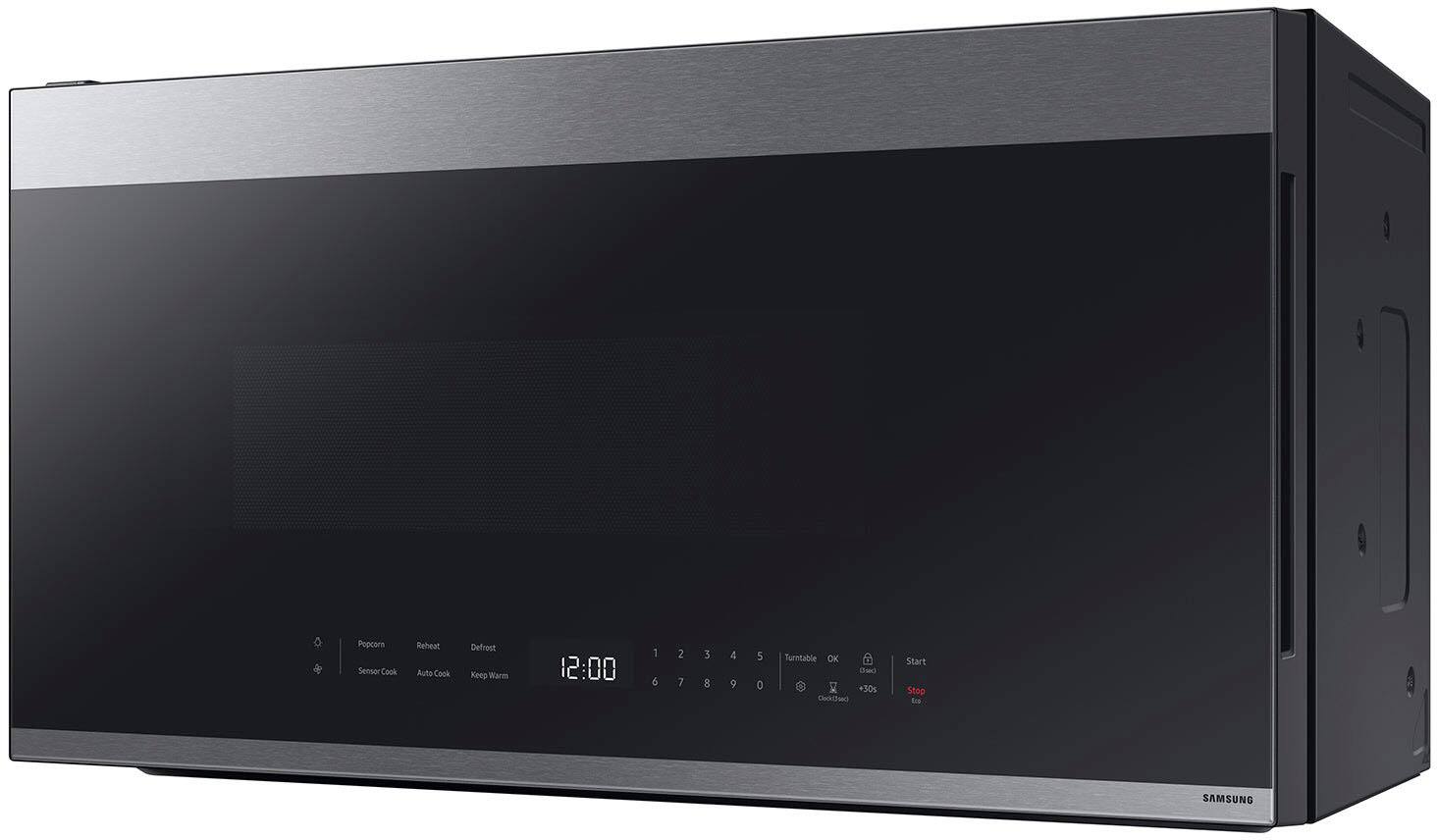 Alt View 14. Samsung - Bespoke 2.1 Cu. Ft. Over-the-Range Microwave with Sensor Cooking and Edge to Edge Glass Display - Stainless Steel.