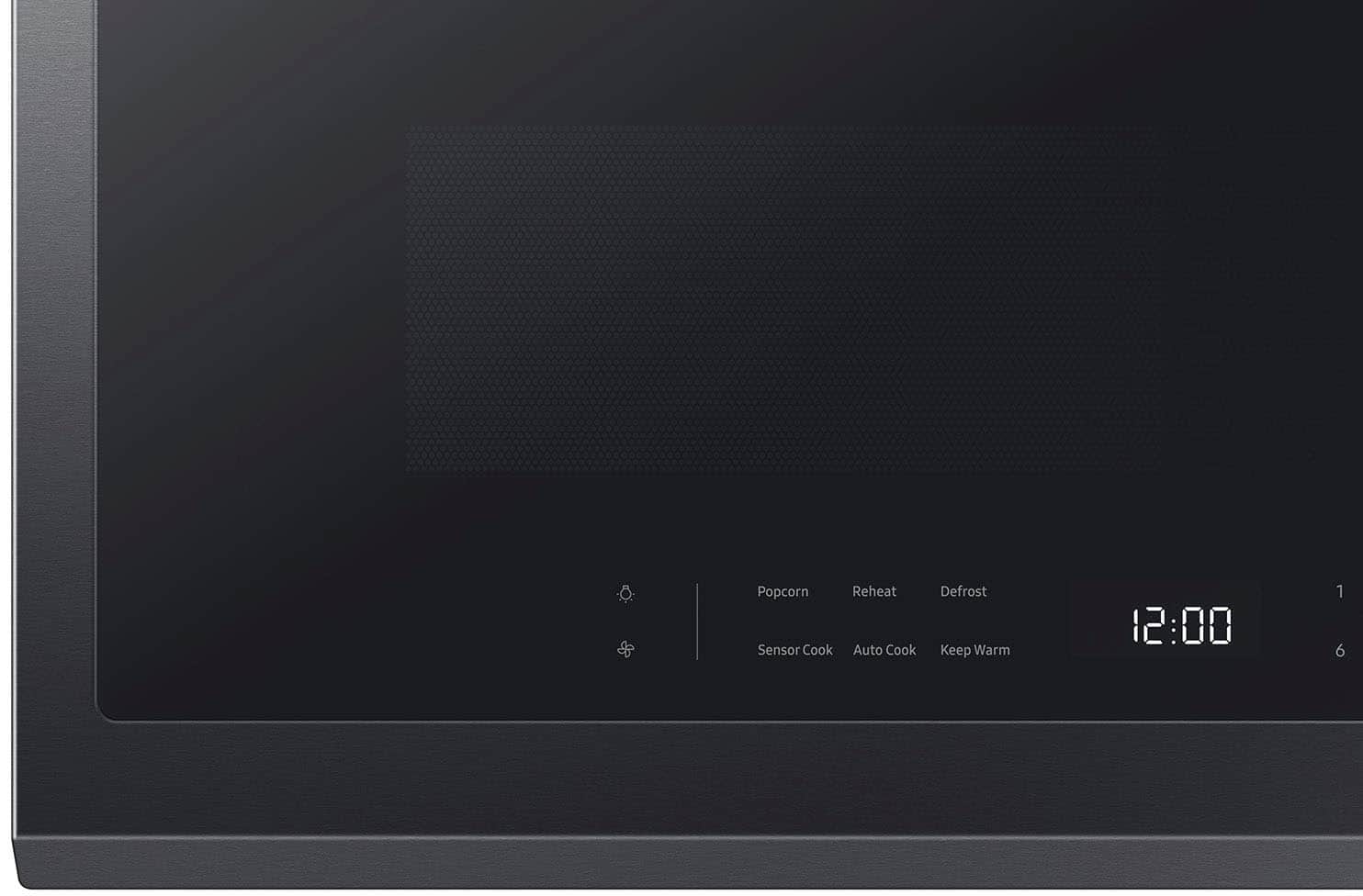 Alt View 14. Samsung - 2.1 Cu. Ft. Over-the-Range Microwave with Sensor Cooking and Wi-Fi Connectivity - Matte Black Steel.