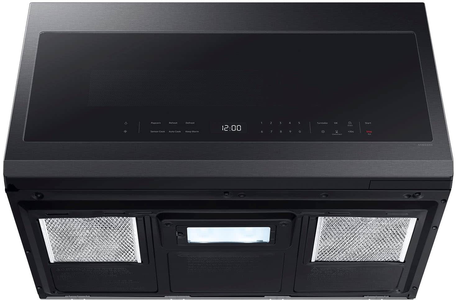 Alt View 15. Samsung - 2.1 Cu. Ft. Over-the-Range Microwave with Sensor Cooking and Wi-Fi Connectivity - Matte Black Steel.