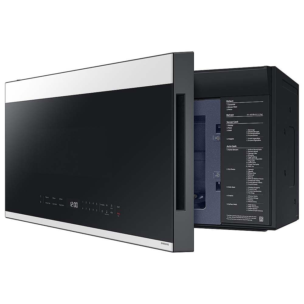 Alt View 15. Samsung - Bespoke 2.1 Cu. Ft. Over-the-Range Microwave with Sensor Cooking and Edge to Edge Glass Display - White Glass.