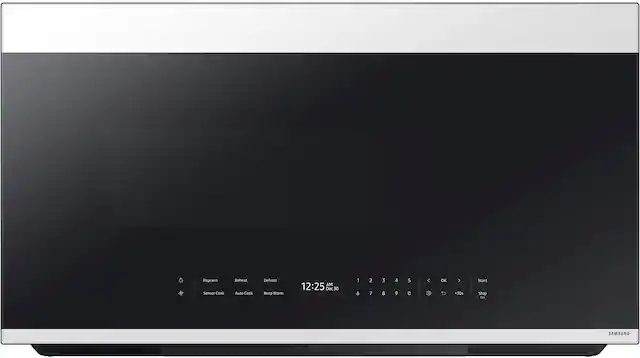 Samsung - Bespoke 2.1 Cu. Ft. Over-the-Range Microwave with Sensor Cooking and Auto Dimming Glass Touch Controls - White Glass