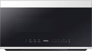 Samsung - Bespoke 2.1 Cu. Ft. Over-the-Range Microwave with Sensor Cooking and Auto Dimming Glass Touch Controls - White Glass