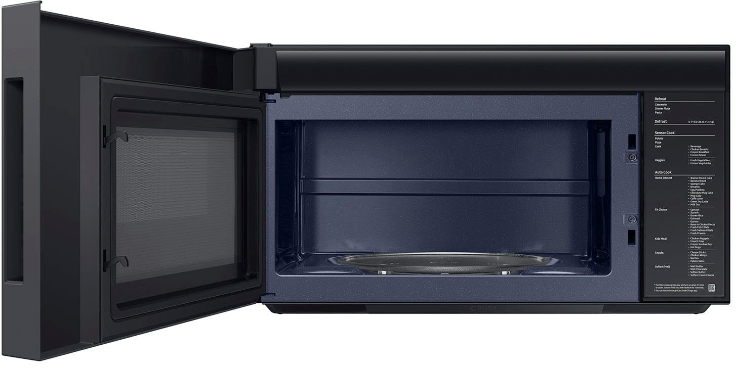 Alt View 15. Samsung - Bespoke 2.1 Cu. Ft. Over-the-Range Microwave with Sensor Cooking and Auto Dimming Glass Touch Controls - White Glass.