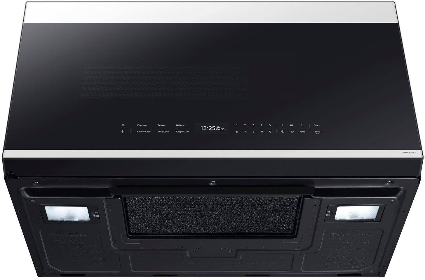 Alt View 17. Samsung - Bespoke 2.1 Cu. Ft. Over-the-Range Microwave with Sensor Cooking and Auto Dimming Glass Touch Controls - White Glass.