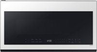 Samsung - Bespoke 2.1 Cu. Ft. Over-the-Range Microwave with Sensor Cooking and Wi-Fi Connectivity - White Glass - Front_Zoom