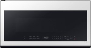 Samsung - Bespoke 2.1 Cu. Ft. Over-the-Range Microwave with Sensor Cooking and Wi-Fi Connectivity - White Glass - Front_Zoom