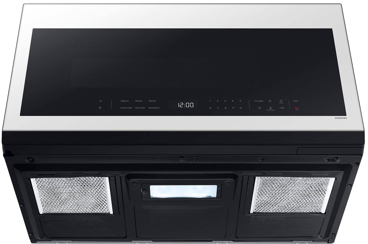 Alt View 16. Samsung - Bespoke 2.1 Cu. Ft. Over-the-Range Microwave with Sensor Cooking and Wi-Fi Connectivity - White Glass.