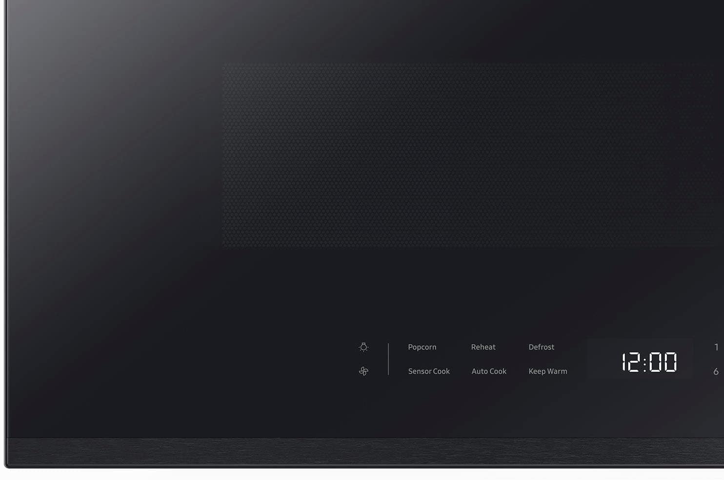 Alt View 17. Samsung - Bespoke 2.1 Cu. Ft. Over-the-Range Microwave with Sensor Cooking and Edge to Edge Glass Display - Matte Black Steel.