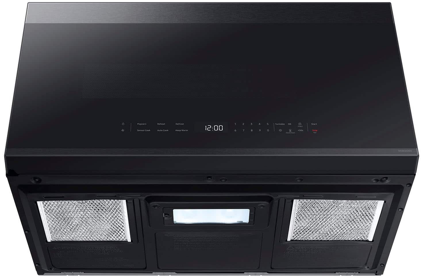 Alt View 18. Samsung - Bespoke 2.1 Cu. Ft. Over-the-Range Microwave with Sensor Cooking and Edge to Edge Glass Display - Matte Black Steel.