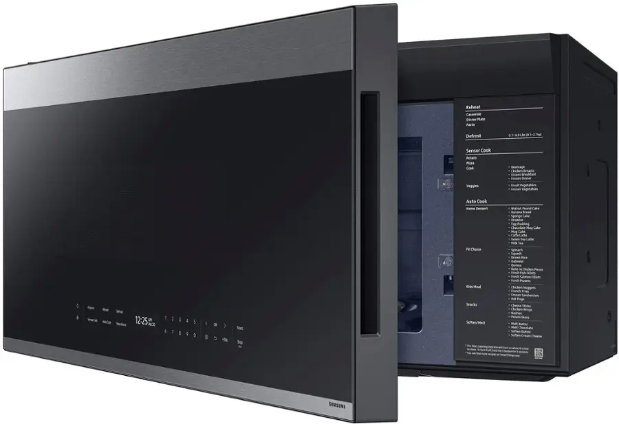 Alt View 16. Samsung - Bespoke 2.1 Cu. Ft. Over-the-Range Microwave with Sensor Cooking and Auto Dimming Glass Touch Controls - Stainless Steel.