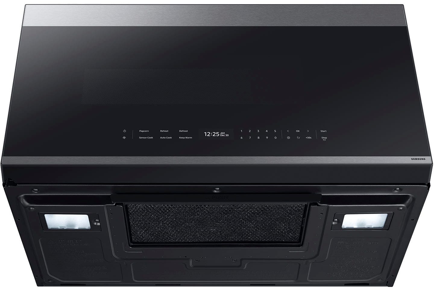 Alt View 17. Samsung - Bespoke 2.1 Cu. Ft. Over-the-Range Microwave with Sensor Cooking and Auto Dimming Glass Touch Controls - Stainless Steel.