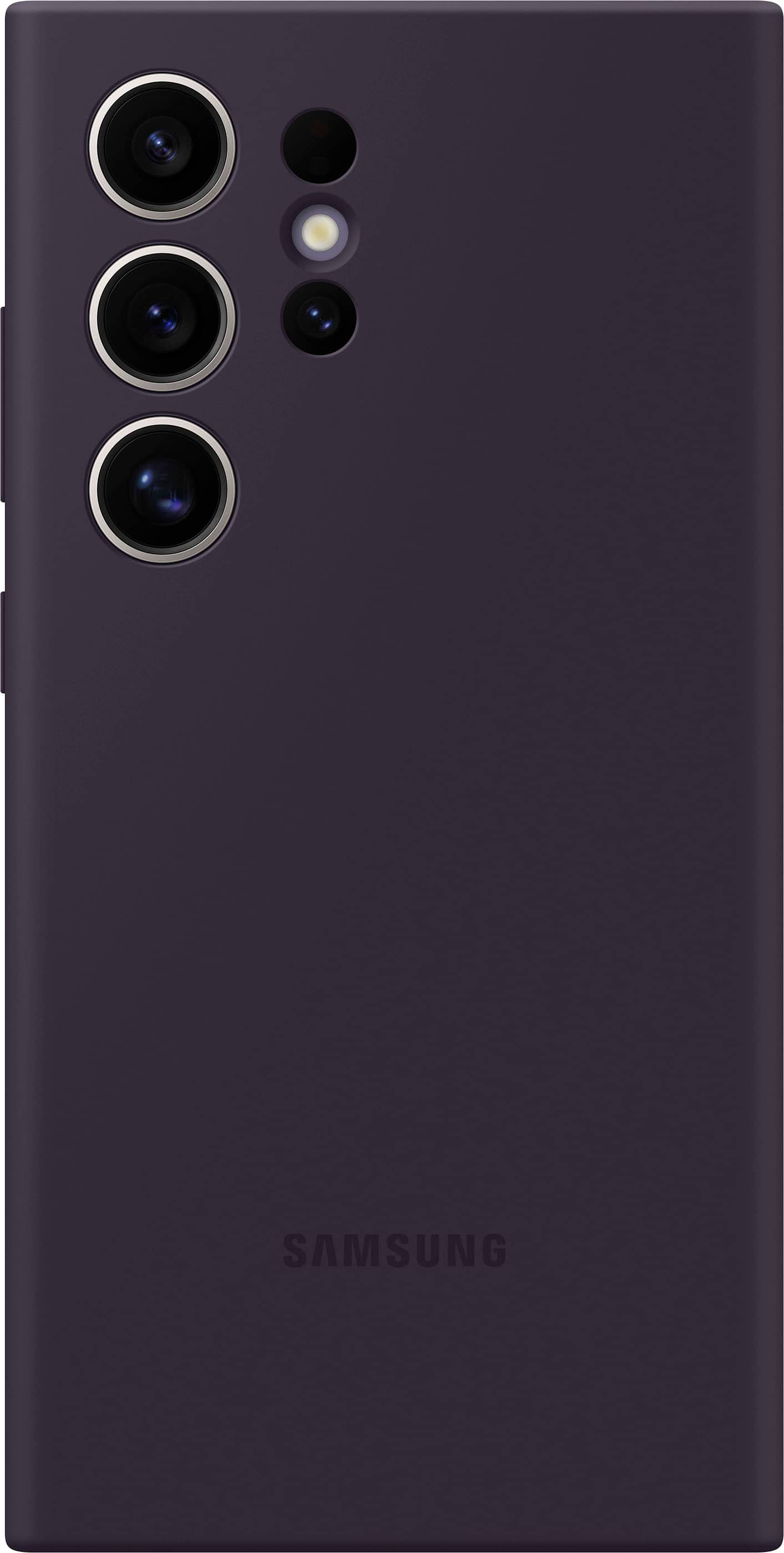 Front. Samsung - Galaxy S24 Ultra Silicone Case - Dark Violet.