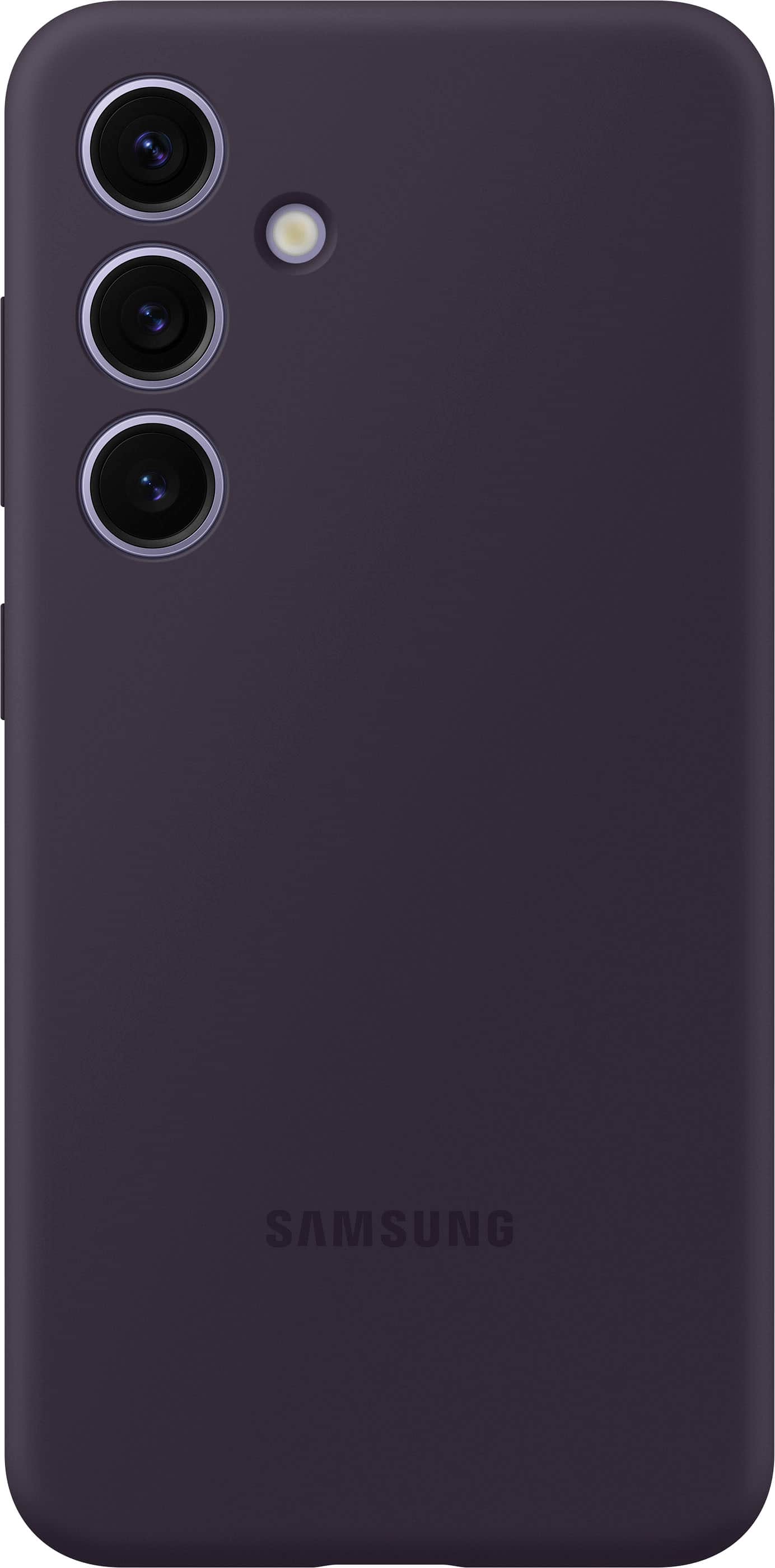 Front. Samsung - Galaxy S24 Silicone Case - Dark Violet.