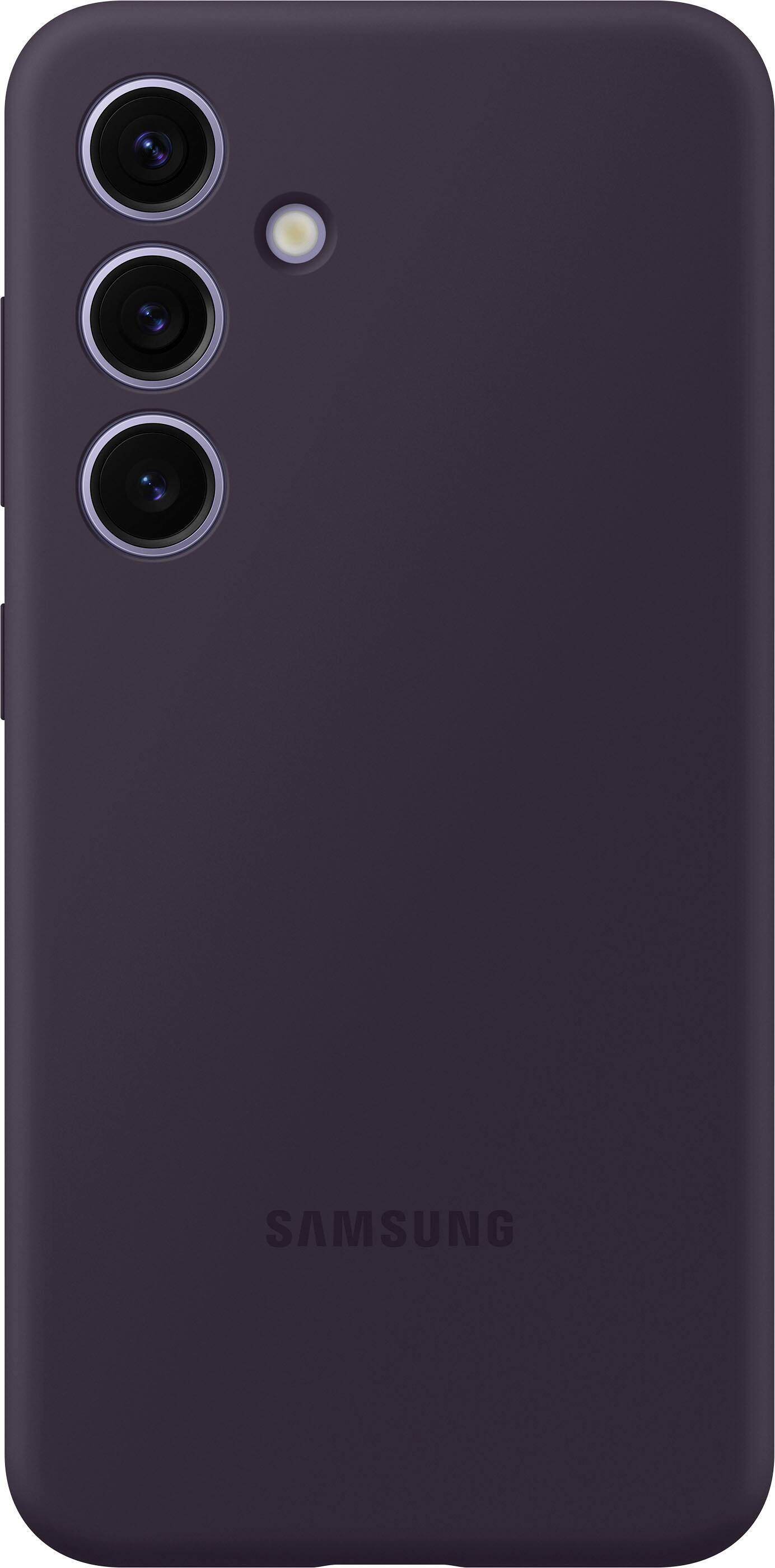 Front. Samsung - Galaxy S24 Silicone Case - Dark Violet.