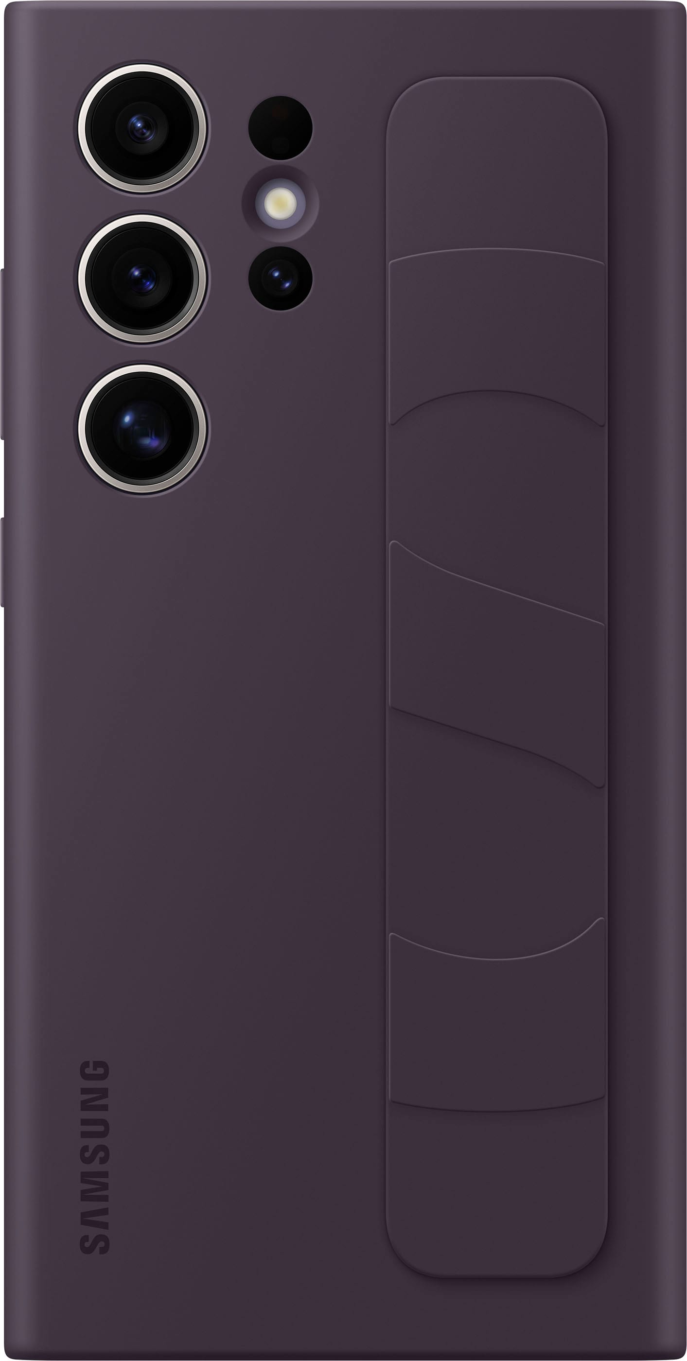 Front. Samsung - Galaxy S24 Ultra Standing Grip Case - Dark Violet.