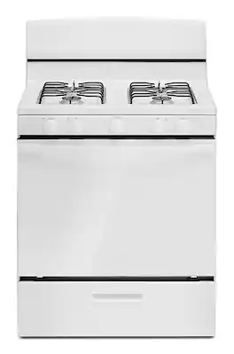 Amana - 5.0 Cu. Ft. Freestanding Single Oven Gas Range with Easy-Clean Glass Door - White