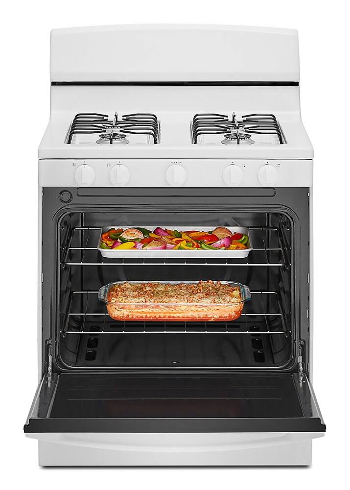 Alt View 2. Amana - 5.0 Cu. Ft. Freestanding Single Oven Gas Range with Easy-Clean Glass Door - White.