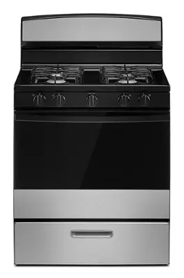Amana - 5.0 Cu. Ft. Freestanding Single Oven Gas Range with Easy-Clean Glass Door - Stainless Steel