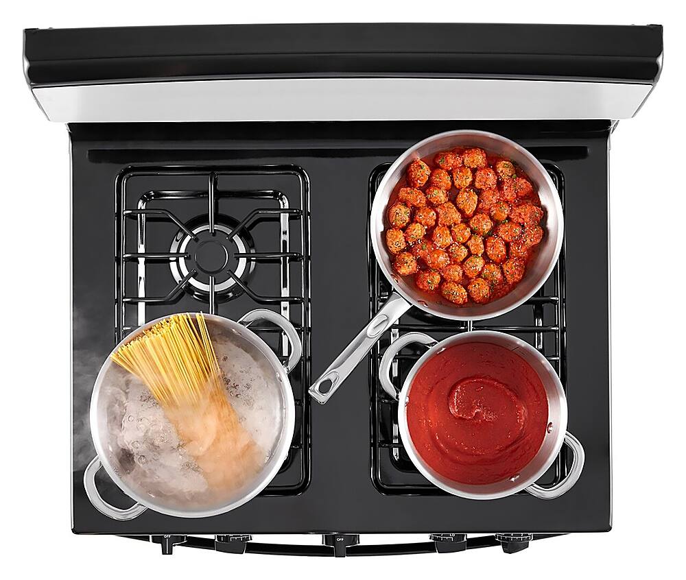 Alt View 17. Amana - 5.0 Cu. Ft. Freestanding Single Oven Gas Range with Easy-Clean Glass Door - Stainless Steel.