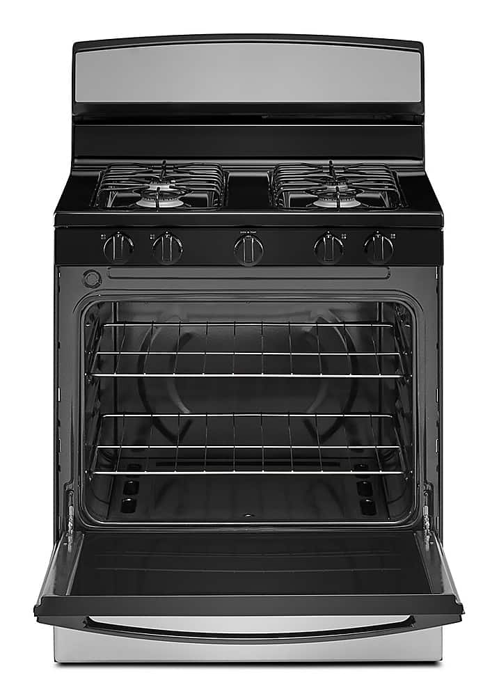 Amana – 5.0 Cu. Ft. Freestanding Single Oven Gas Range with Easy-Clean Glass Door – Stainless Steel Sansujyuku sansujyuku.com