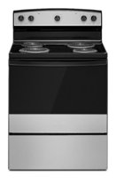 Amana - 4.8 Cu. Ft. Freestanding Single Oven Electric Range with Easy-Clean Glass Door - Stainless Steel - Front_Zoom