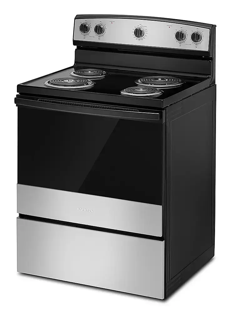 Alt View 13. Amana - 4.8 Cu. Ft. Freestanding Single Oven Electric Range with Easy-Clean Glass Door - Stainless Steel.