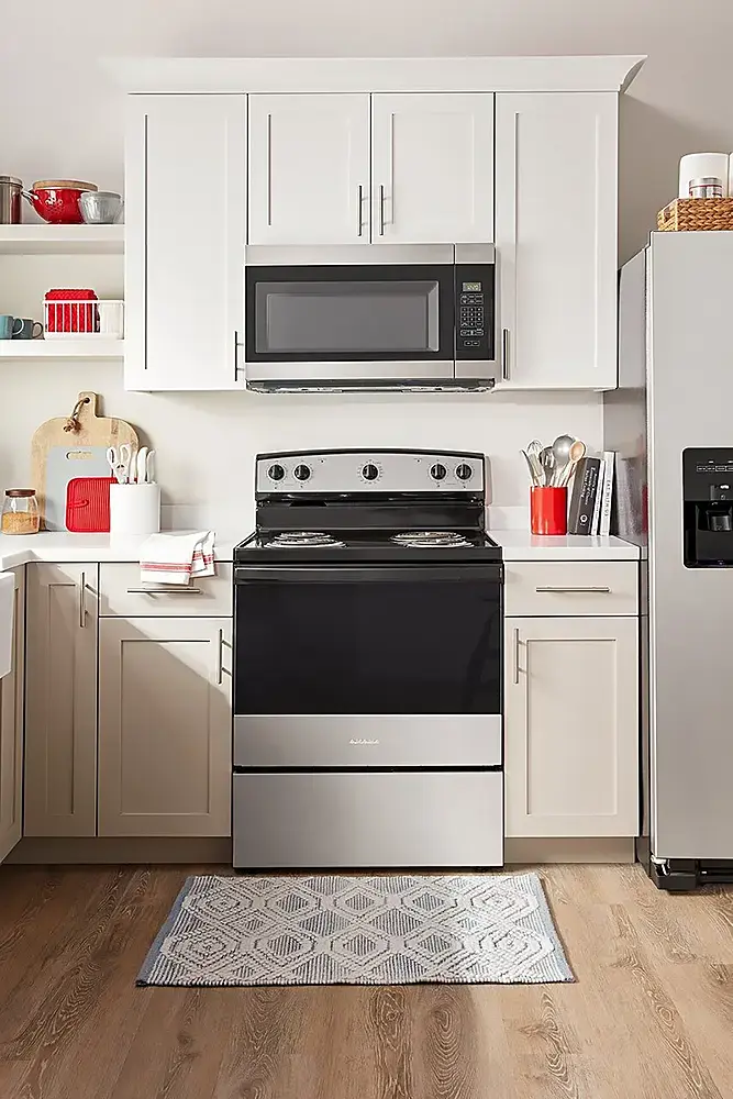 Alt View 22. Amana - 4.8 Cu. Ft. Freestanding Single Oven Electric Range with Easy-Clean Glass Door - Stainless Steel.