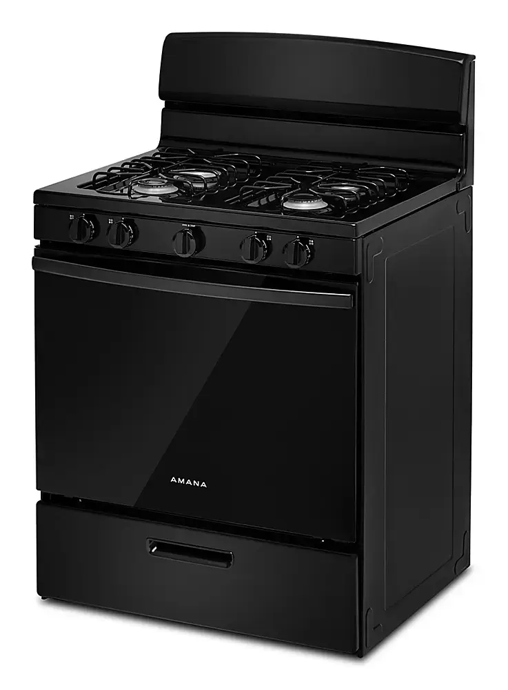 Alt View 13. Amana - 5.0 Cu. Ft. Freestanding Single Oven Gas Range with Easy-Clean Glass Door - Black.