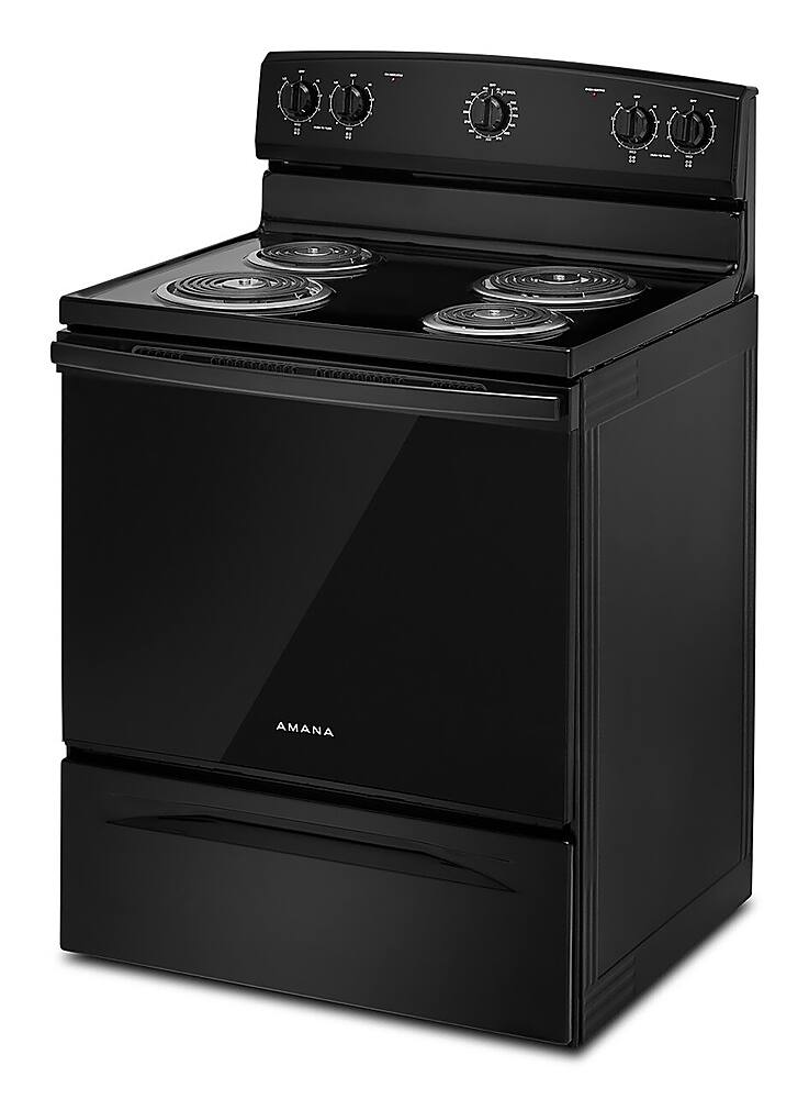 Alt View 13. Amana - 4.8 Cu. Ft. Freestanding Single Oven Electric Range with Easy-Clean Glass Door - Black.