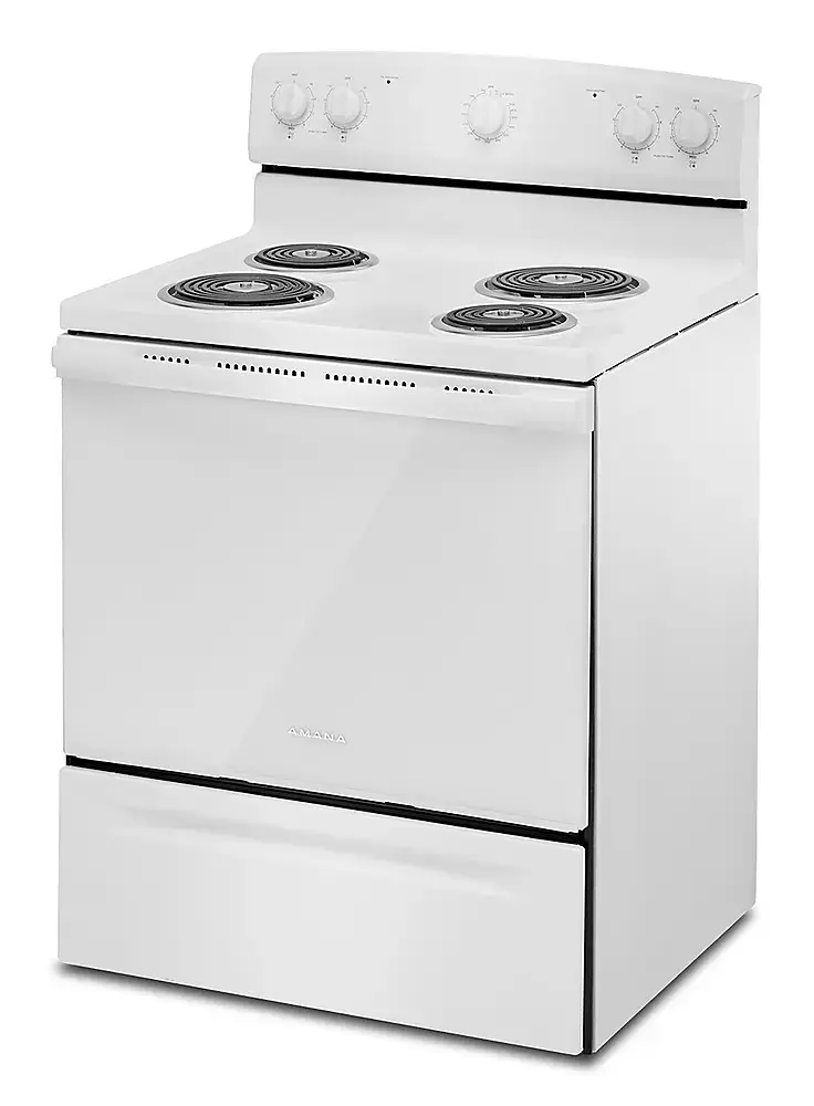Alt View 13. Amana - 4.8 Cu. Ft. Freestanding Single Oven Electric Range with Easy-Clean Glass Door - White.