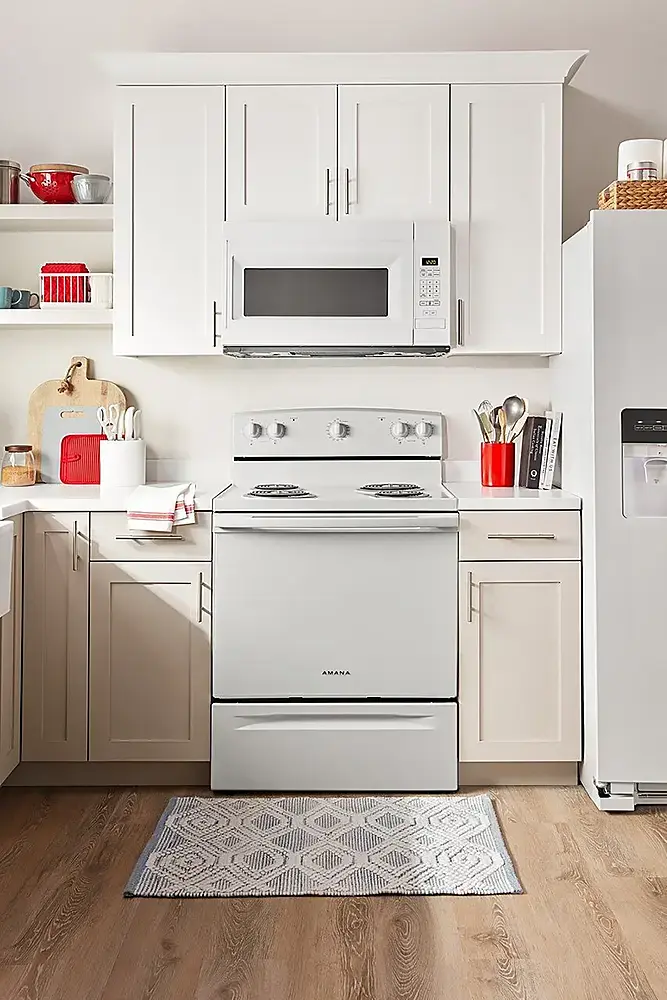 Alt View 20. Amana - 4.8 Cu. Ft. Freestanding Single Oven Electric Range with Easy-Clean Glass Door - White.