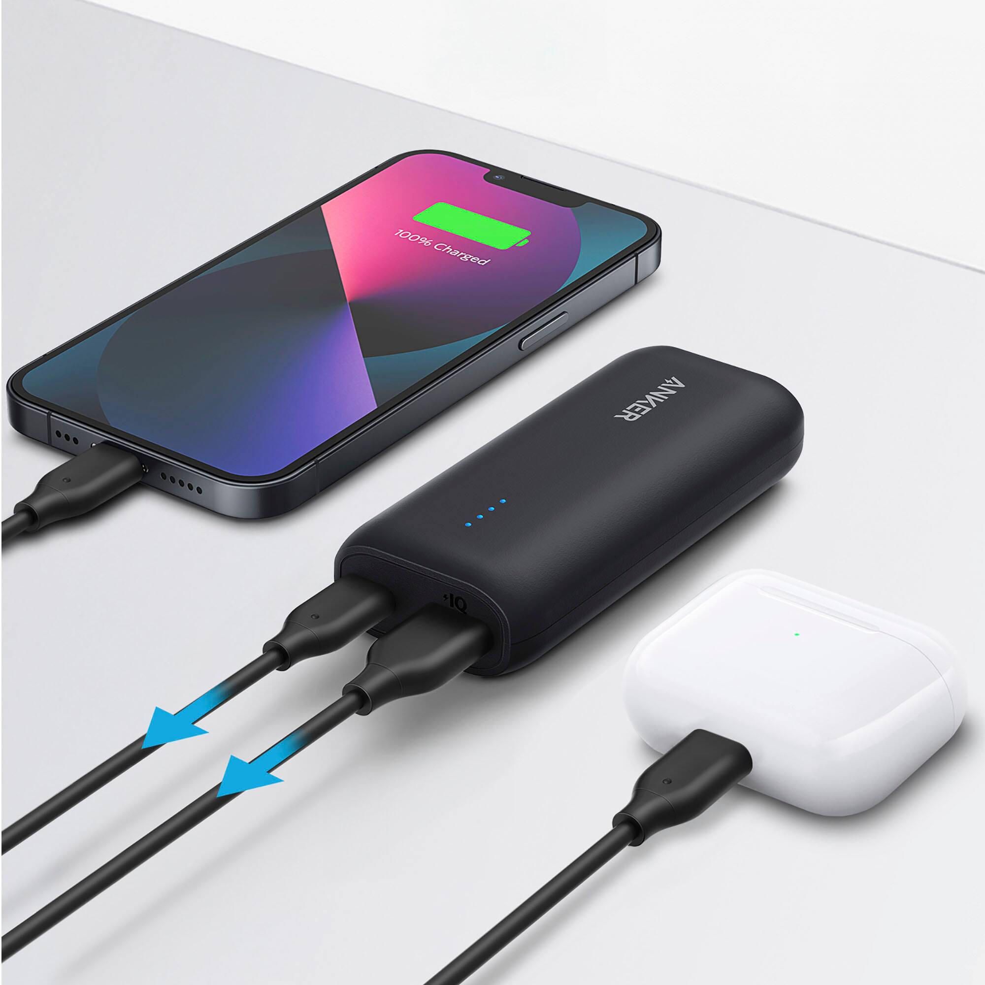 Alt View 2. Anker - Anker 321 Power Bank (5000mAh, 12W, 2-Port) - Black.