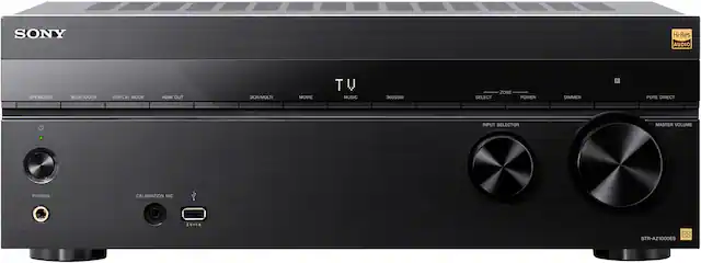 Front. Sony - STRAZ1000ES Premium ES 7.2 CH 8K A/V Receiver - Black.