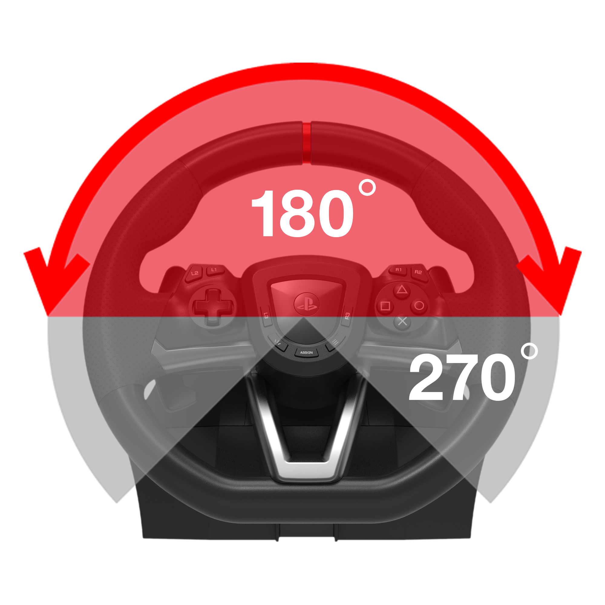 The image features a steering wheel with a red background. The steering wheel is positioned in the center of the image, and it has a black and red color scheme. The wheel is labeled with the numbers 180 and 270, which are likely related to the steering wheel's angle or rotation. The image also includes a close-up view of the steering wheel, showcasing its details and design.