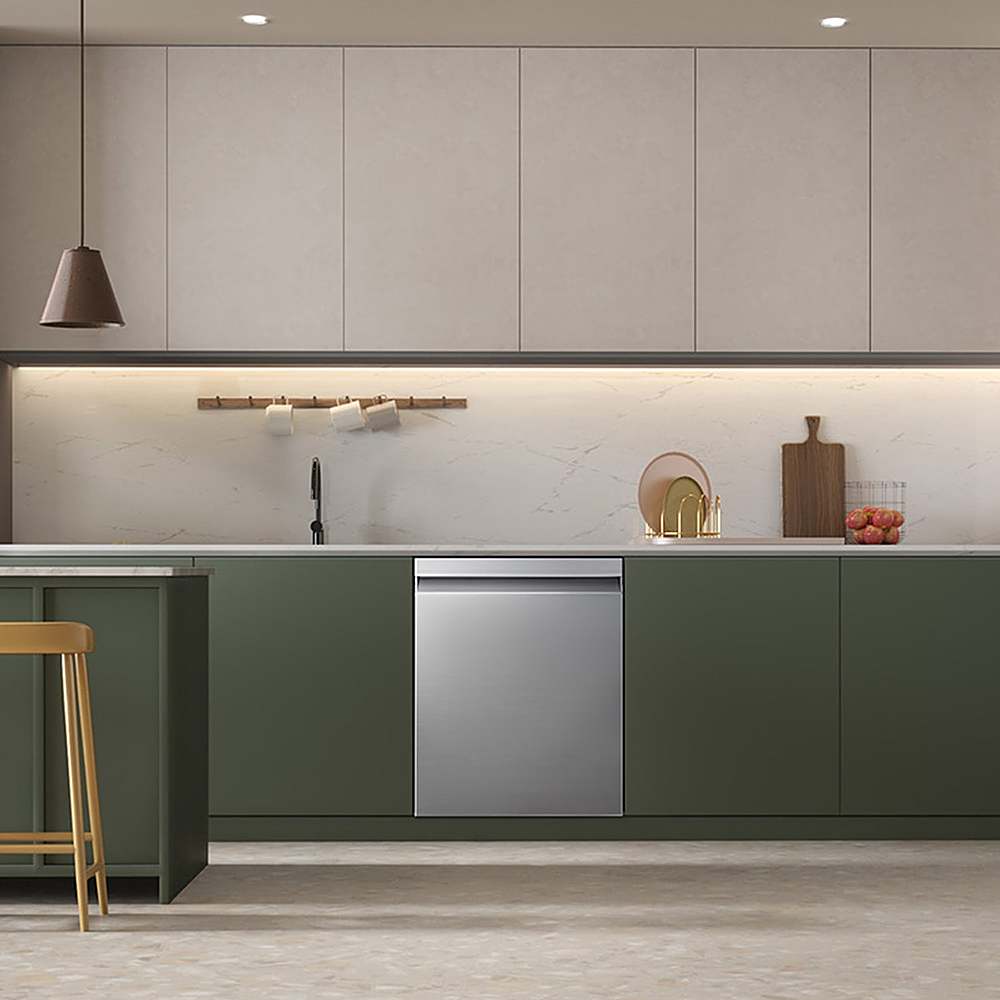Alt View 11. Samsung - Open Box AutoRelease Smart Built-In Dishwasher with StormWash, 46 dBA - Stainless Steel.