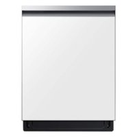 Samsung - BESPOKE 24” Top Control Smart Built-In Dishwasher with 3rd Rack, StormWash, 46 dBA - Bespoke White Glass - Front_Zoom