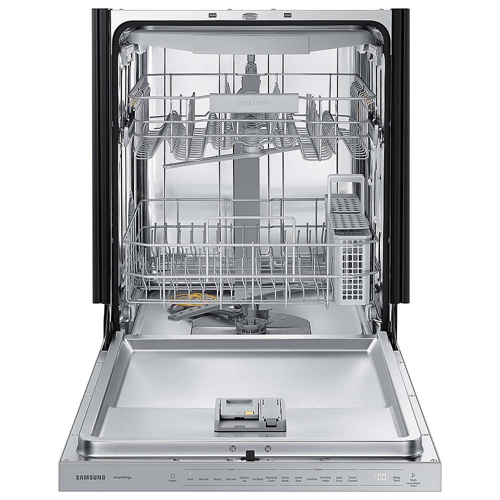 Alt View 14. Samsung - Open Box Bespoke AutoRelease Smart Built-In Dishwasher with StormWash, 46dBA - Bespoke White Glass.