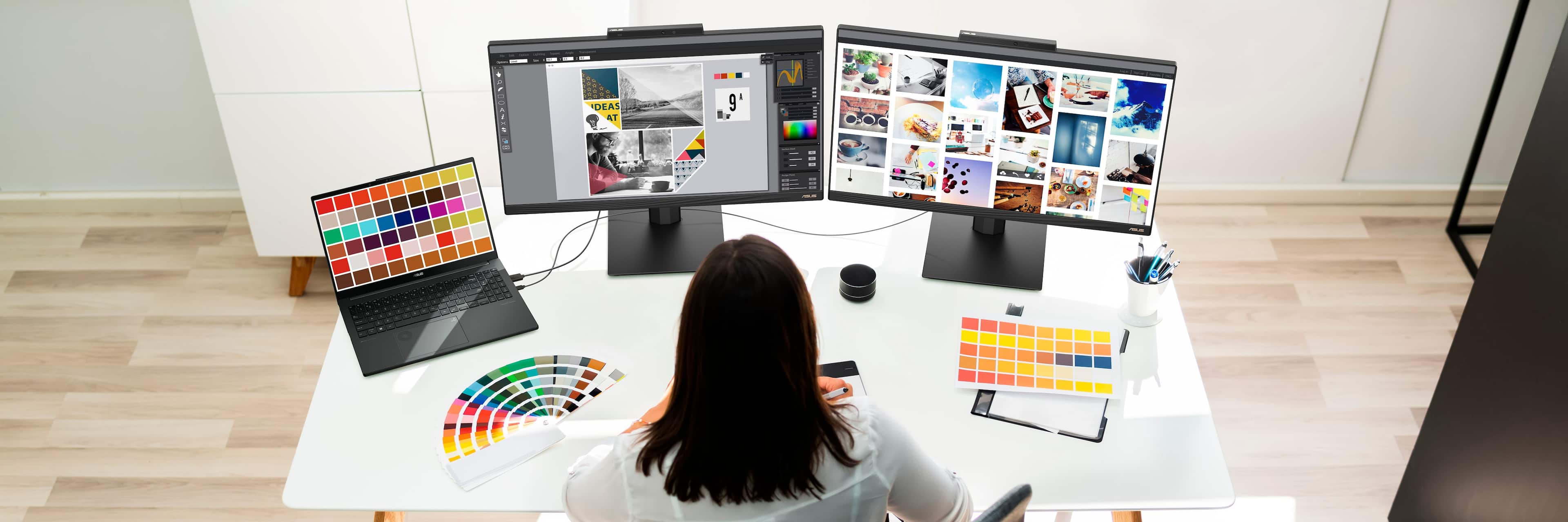 Alt View 18. ASUS - Vivobook Pro 15 OLED Laptop - Intel Core Ultra 7 WITH 16GB Memory - NVIDIA GeForce RTX 3050 - 1TB SSD - Earl Gray.