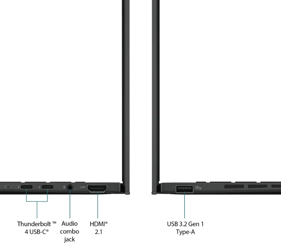 Alt View 7. ASUS - Zenbook 14 OLED 14” WUXGA Touch Laptop, Intel Core Ultra 7 - Intel Evo Edition - 16GB Memory - 1TB SSD - Jasper Gray.